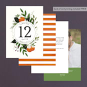 "Orange Blossoms" - Table Numbers in Pearl by Susan Moyal - Back of Card Options