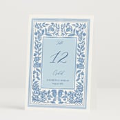 "Porcelain Floral" - Table Numbers in Porcelain by Elly - Folded