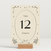 "Roses" - Table Numbers in Vanilla by Ani Somi - Displayed (stand not included)