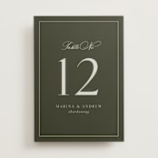 "refined" - Table Numbers in Deep Olive by Nicole Walsh - Front