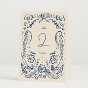 "Santa Catalina" - Table Numbers in Marseille Blue by Ani Somi - Folded