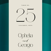 "Spectrum" - Table Numbers in Teal by Heather Schertzer - Detail