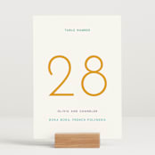 "rainbow 2.0" - Table Numbers in Light Hearted by Deborah Chou - Displayed (stand not included)