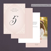 "Elegant Lace" - Table Numbers in Blush by Hooray Creative - Back of Card Options