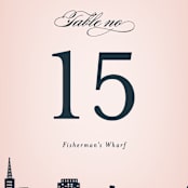 "Big City - San Francisco" - Table Numbers in Blush by Hooray Creative - Detail