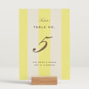 "Campania" - Table Numbers in Limone by Megan Davis - Displayed (stand not included)
