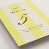 "Campania" - Table Numbers in Limone by Megan Davis - Detail