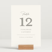 "Overlay" - Table Numbers in Dove by Meggy Masters - Displayed (stand not included)