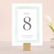 "Caliza" - Table Numbers in Seafoam by Lauren Chism - Front