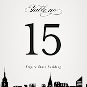"Big City - New York City" - Table Numbers in Light Taupe by Hooray Creative - Detail
