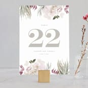 "romantic bouquet" - Table Numbers in Plum by Phrosné Barwood - Front