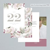 "romantic bouquet" - Table Numbers in Plum by Phrosné Barwood - Back of Card Options