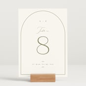 "Amelia" - Table Numbers in Olive by Kristie Kern - Displayed (stand not included)