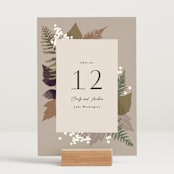 "Autumnal" - Table Numbers in Natural by Alethea and Ruth - Displayed (stand not included)