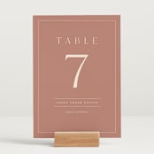 "Warm affection" - Table Numbers in Dusty Rose by Stacey Meacham - Displayed (stand not included)