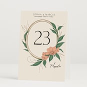"Charming" - Table Numbers in Almond by GeekInk Design - Folded