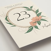 "Charming" - Table Numbers in Almond by GeekInk Design - Detail