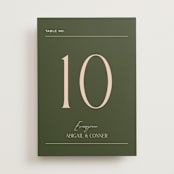 "Martini" - Table Numbers in Olive by Pixel and Hank - Front