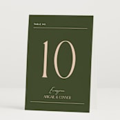 "Martini" - Table Numbers in Olive by Pixel and Hank - Folded