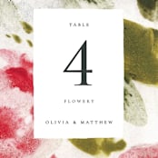 "Wild Roses" - Table Numbers in Bush by Sumak Studio - Detail