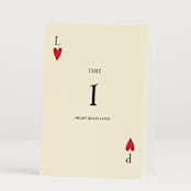 "Red Hearts" - Table Numbers in Champagne by Helena Vitto - Folded