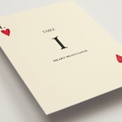 "Red Hearts" - Table Numbers in Champagne by Helena Vitto - Detail