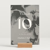 "marbled agate" - Table Numbers in Iron by Kimberley Henze - Displayed (stand not included)