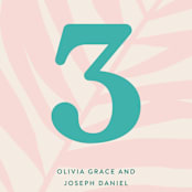 "The Palm" - Table Numbers in Flamingo by Pixel and Hank - Detail