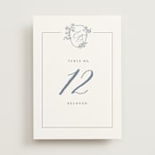 "Close to my Heart" - Table Numbers in Twilight Whisper by Design Lotus - Front