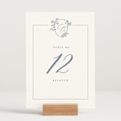 "Close to my Heart" - Table Numbers in Twilight Whisper by Design Lotus - Displayed (stand not included)