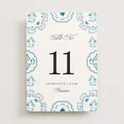 "Almafi" - Table Numbers in Cerulean by Itsy Belle Studio - Front