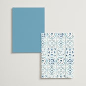 "Almafi" - Table Numbers in Cerulean by Itsy Belle Studio - Back of Card Options