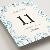 "Almafi" - Table Numbers in Cerulean by Itsy Belle Studio - Detail