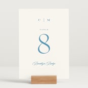 "Gwenyth" - Table Numbers in Neptune by Kristie Kern - Displayed (stand not included)