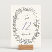 "Forget Me Nots" - Table Numbers in Violet by Jenna Holcomb - Displayed (stand not included)