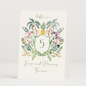 "Tropical Dreams" - Table Numbers in Jungle by Petra Kern - Folded