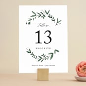 "Floral Wreath" - Table Numbers in Fresh by Kelly Schmidt - Front