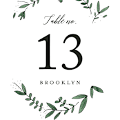 "Floral Wreath" - Table Numbers in Fresh by Kelly Schmidt - Detail