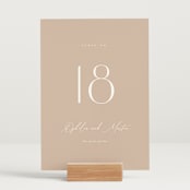 "Ophelia" - Table Numbers in Dusty Rose by Kelly Schmidt - Displayed (stand not included)