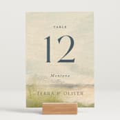 "Bluestem Fields" - Table Numbers in Meadow by Holly Whitcomb - Displayed (stand not included)