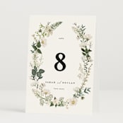 "Lilac Bloom" - Table Numbers in Opal by Susan Moyal - Folded