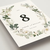 "Lilac Bloom" - Table Numbers in Opal by Susan Moyal - Detail