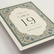 "Century" - Table Numbers in Robins Egg by Jen Owens - Detail