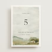 "Countryside" - Table Numbers in Emerald by Petra Kern - Front