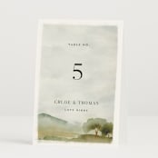 "Countryside" - Table Numbers in Emerald by Petra Kern - Folded