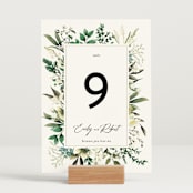 "Fresh Classic" - Table Numbers in Porcelain by Susan Moyal - Displayed (stand not included)