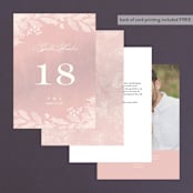 "Summer Bliss" - Table Numbers in Blush by Grace Kreinbrink - Back of Card Options