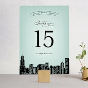 "Big City - Chicago" - Table Numbers in Pale Blue by Hooray Creative - Front