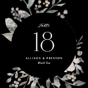 "Enchanted fields" - Table Numbers in Noir by Jennifer Wick - Detail