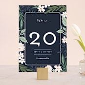 "Floral Edged Frame" - Table Numbers in Royal by Alethea and Ruth - Front